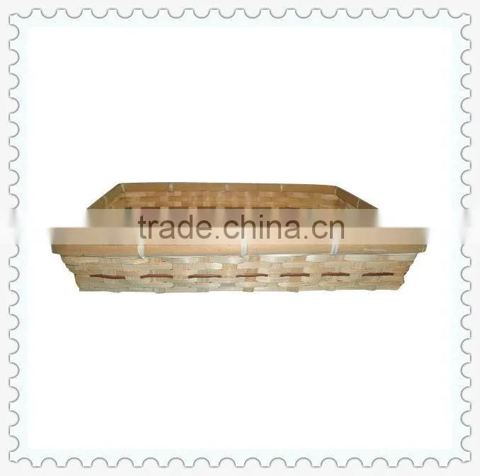 handwoven rectangular flat bamboo basket
