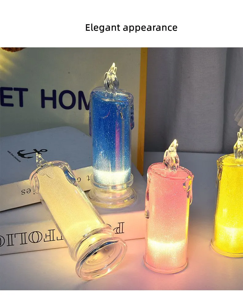 Transparent Candle Lights Twinkling Lights Bedside Restaurant Ambiance Night Lights