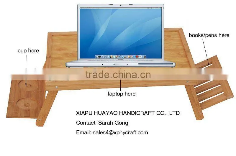 folding bamboo laptop table for bed