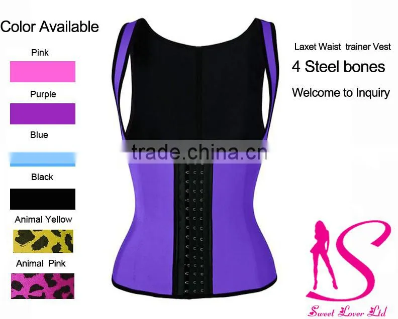 China 2016 Steel Boned Corset Latex/Spandex Waist Cincher waist trainer For Women and Man
