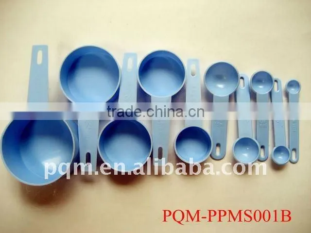 Multi-funtion 10 pcs blue PP plastic measuring spoons
