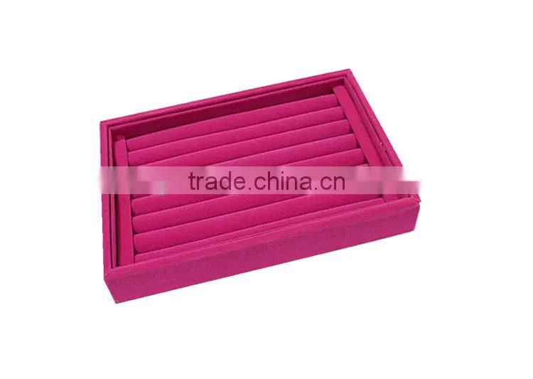 fashion jewelry ring display tray red leather covered MDF frame promotion S1340-2