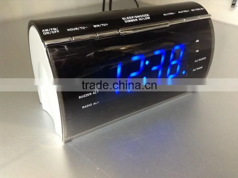 Deluxe Design Blue LED AM FM PLL Alarm Clock Radio