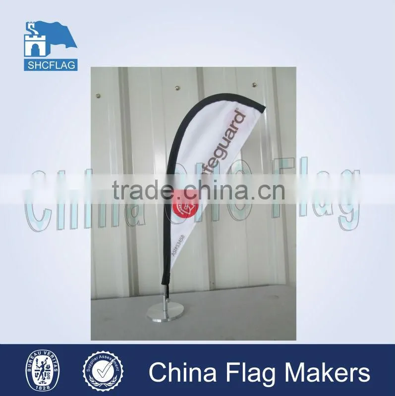Office customized teardrop table flag stand