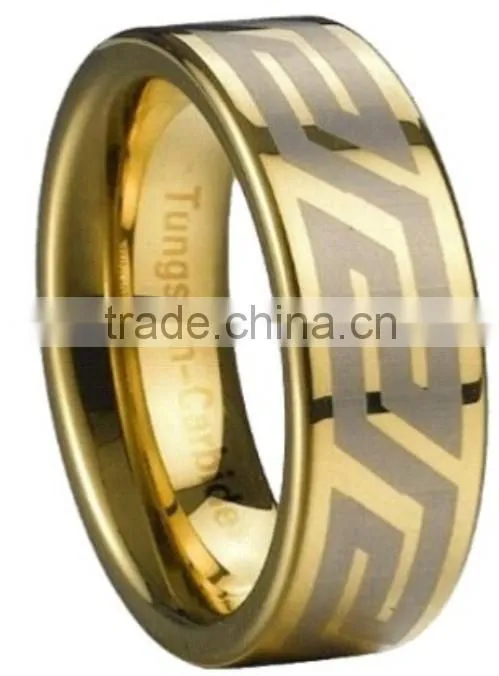 Classic tungsten Finger Ring in black plating and polished