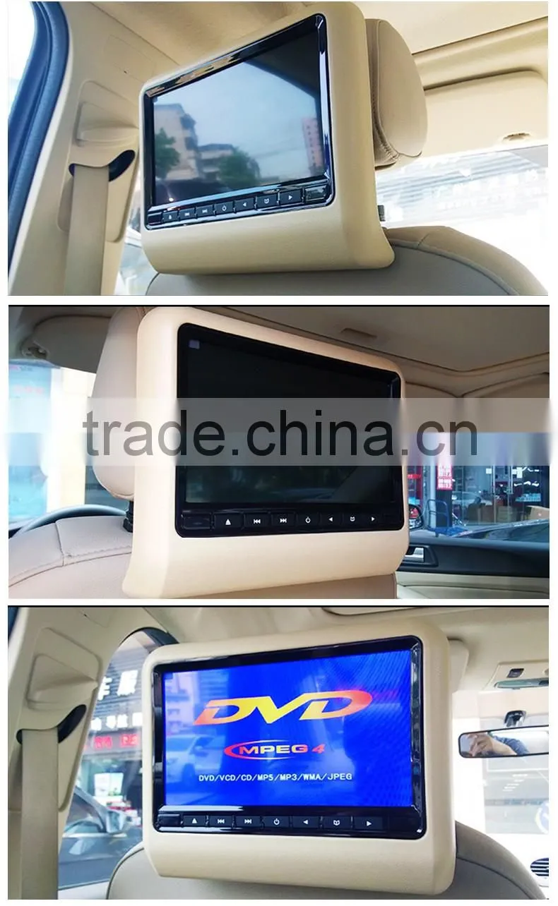 Best selling headrest 9 inch car dvd vcd cd mp3 mp4 player