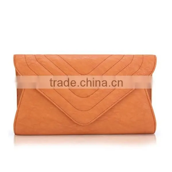 Medium women Genuine Leather Evening Bags Hidden-clasp Chain Shoulder Strap Clutch Bag