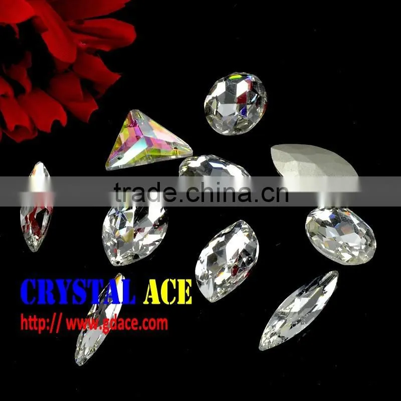 Wholesale sew on tear drop water drop shape glass stones, Irregular Shape Sew On Rhinestone for clothing