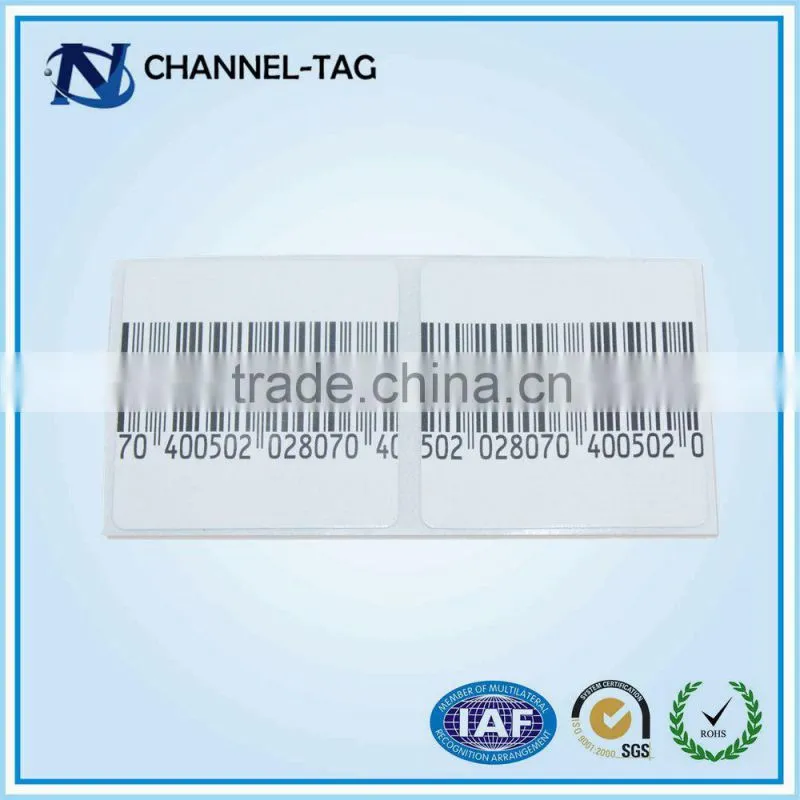 Channel-tag EAS label, eas soft label, rf soft label tag