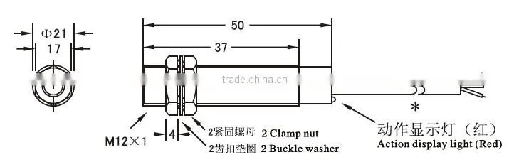 M12 reed sensor magnetic switch DC/AC two wire NO LG12A3-10-J/EZ