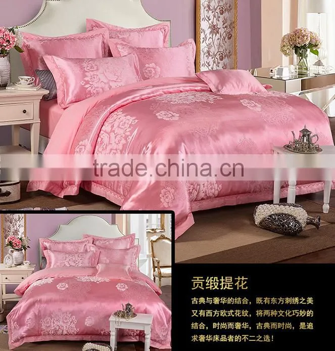 Wedding suite optimal silk satin jacquard Bedding Set