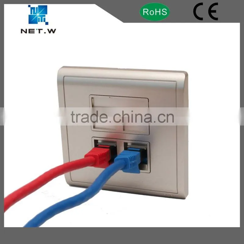 wall faceplates rj45 wall socket, one port gold color wall faceplates