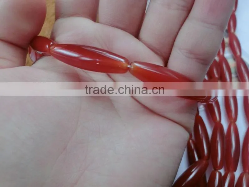 WholeSale 8*30mm Rice Red Agate gemstone loose beads /semi-precious stone