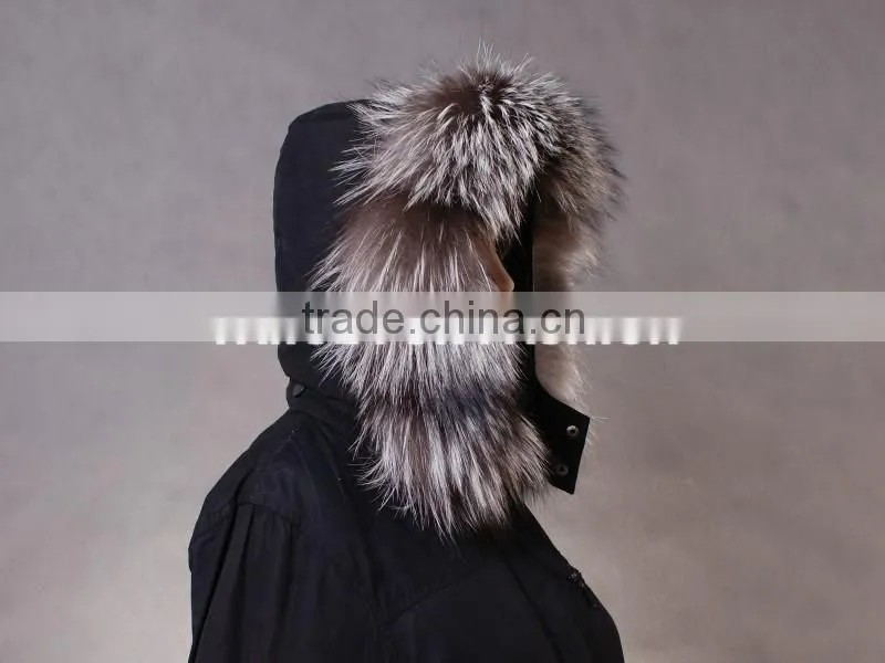 genuine silver fox fur trim for hood