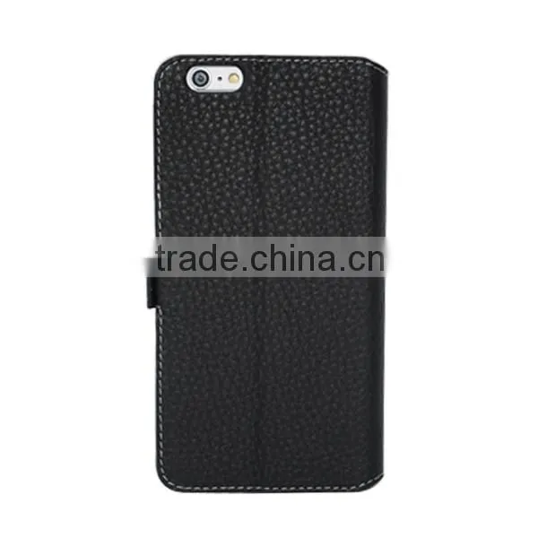Click leather case for 6S plus,Smooth genuine leather card holder for iphone6S