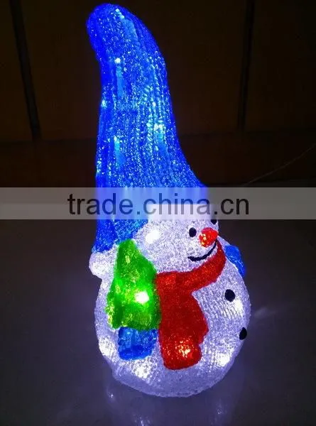 hot sales 3D LED christmas acrylic snowman motif light