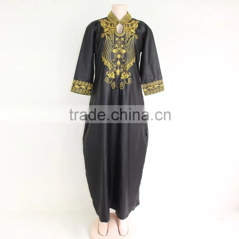 African Fashion Design Handmade Cotton Embroidery Traditional Maxi Dresses