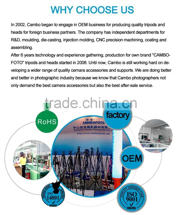 Good quality Carbon fiber Material tripod ROSH certificate