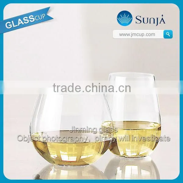 Wholesale OEM Stemless wine glass Icy cocktail glass tumbler blue colored stemless Tumbler