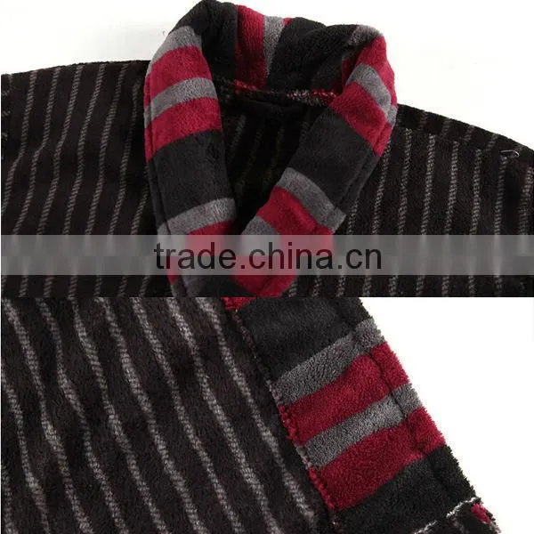 100% cotton plain dyed dark color man luxury terry bathrobe