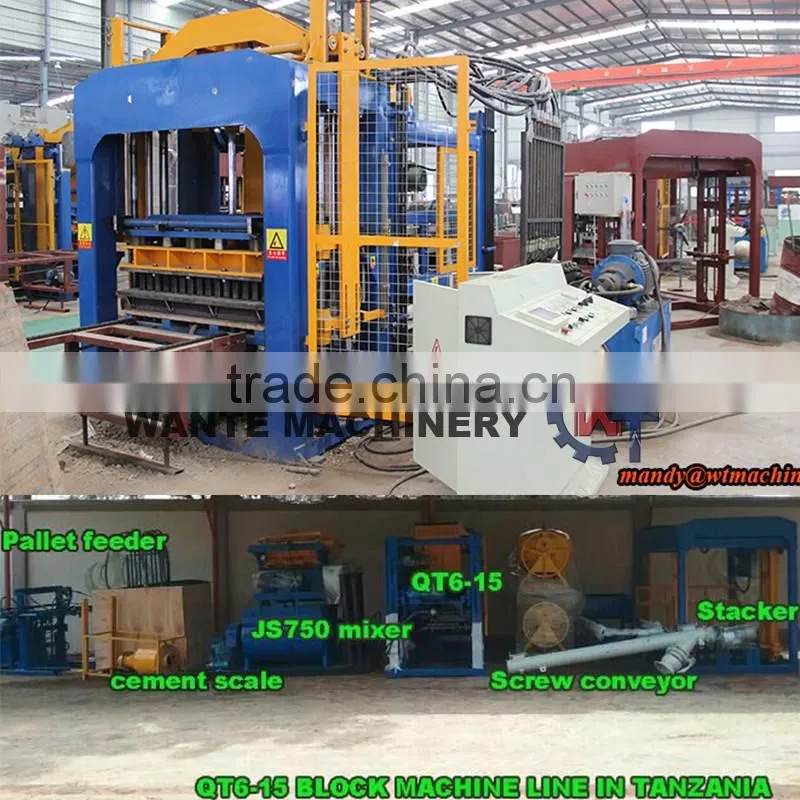 QT6-15 6 inches and 9 inches cement block machine for nigeria