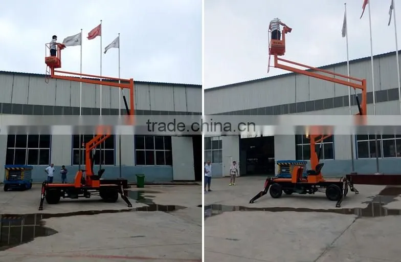 Articulated towable boom lift 6-17m cherry picker man lift for sale