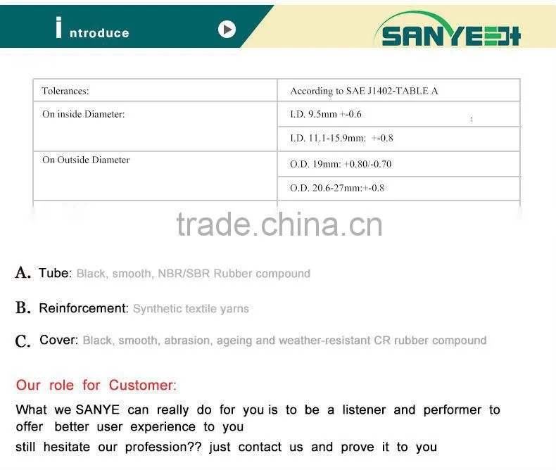 2014 high quality copper brake pipe with fitting