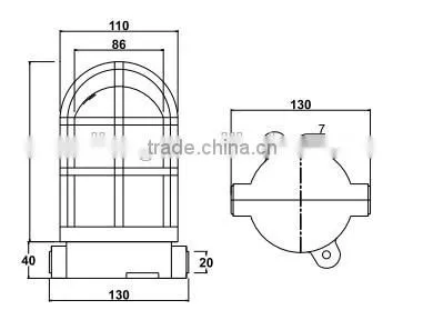 E27 Casted Brass Outdoor LED Landscape Glass Light