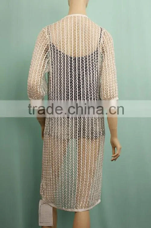 New design Women 3/4 sleeve long shirt dresses T141131343