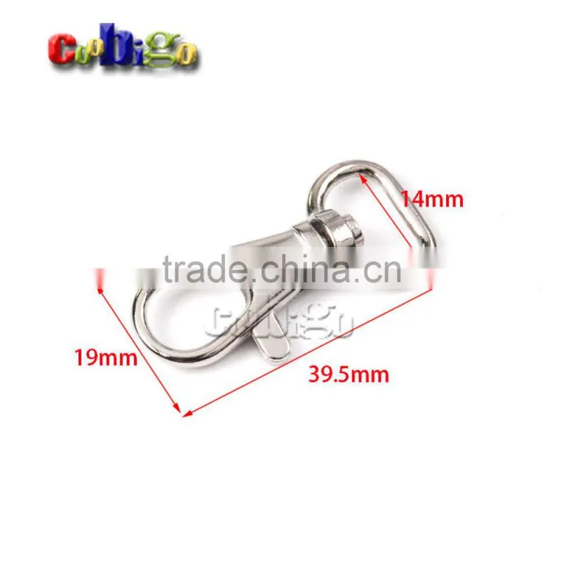 Matel Snap Hooks Rotary Swivel For Backpack Nickel Plated Lobster Clasps #FLQ059-A/B/C/D