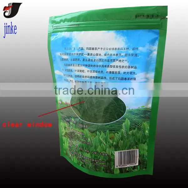 Laminated plastic green tea packaging bag