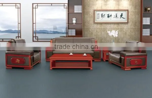 Commercial use office sectional genuine leather sofa 3 seating set designs