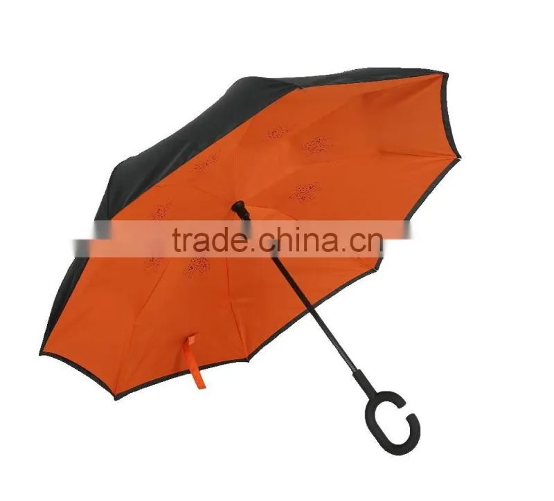 Inside Out Inverted Upside Down Double layers Windproof Umbrella
