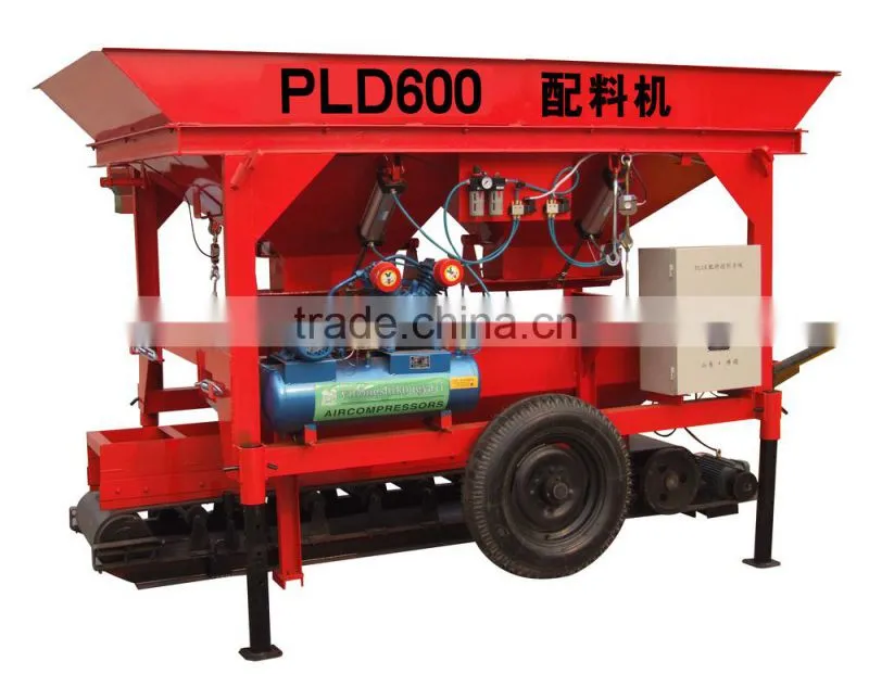 PLD600 concrete batching plant machine productivity capacity 48CBM/H with measure hopper
