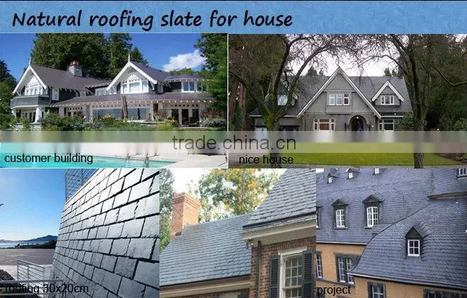 Natural black slate thin slate roofing tile