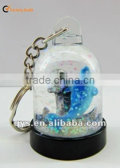 Cute Dolphin Acrylic Liquid Key Chain