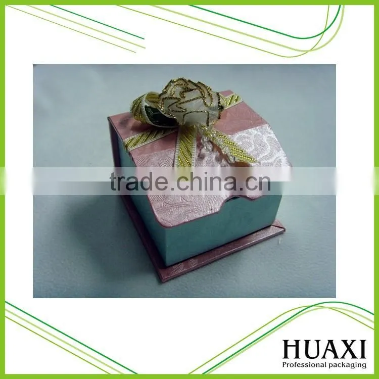 Huaxin column round paper gift window box with silk ribbon
