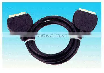 scart plug to 4 RCA cable red cable gold connector rohs comliant