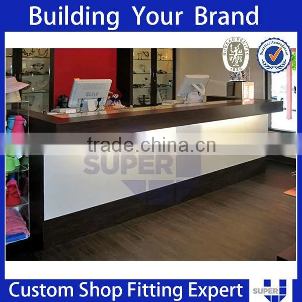 designer beauty wooden salon reception desk counter