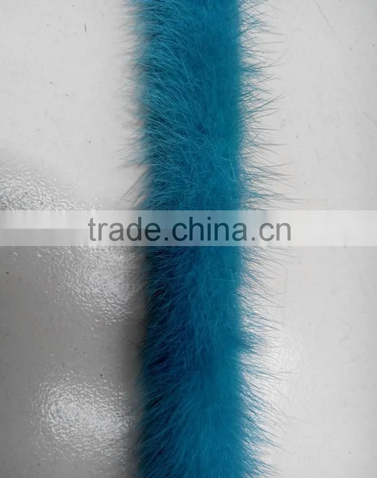 China Wholesale Dye Mink Fur Strip / Fur Collar / Real White Mink Fur Trimming
