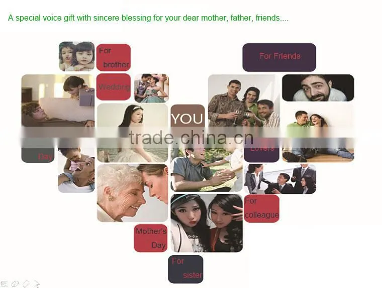 folded holiday music greeting card for promotion, sound paper cards