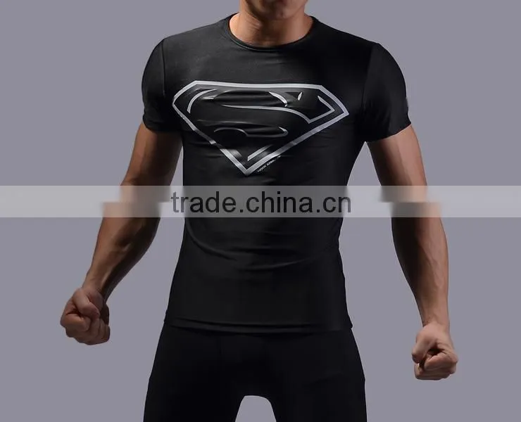 2016 wholesale China clothing fashion marvel superman t shirt short sleeve mens fashion tee tops