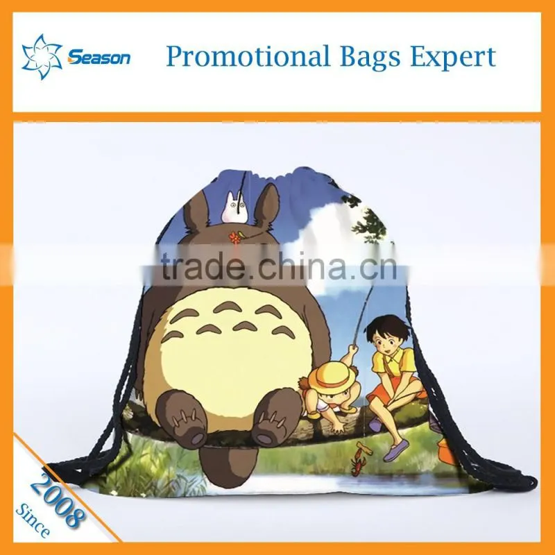 Kids cartoon picture of school bag eco shopping bag printed shopping bags