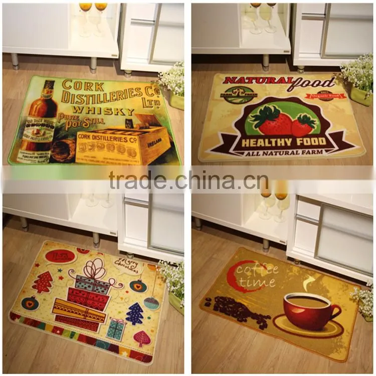 Nylon print pattern washable custom size bath mat