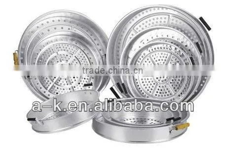 Aluminum multilayer steamer with two kind of handles