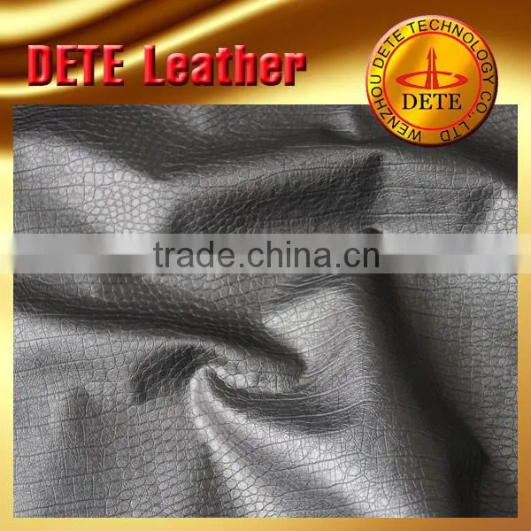 polish snake pu synthetic leather for clothes waterproof embossed leather knitted backing