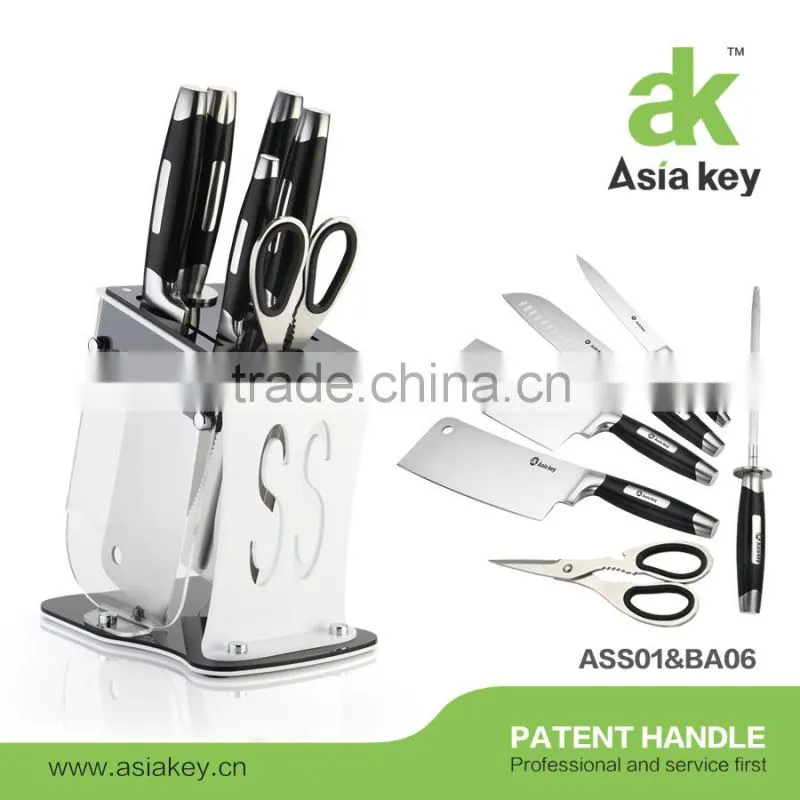High class stainless steel best knife set pakkawood handle