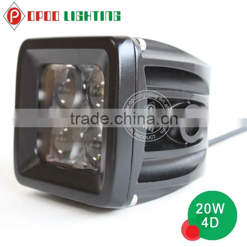 Factory wholesale 3inch mini work lamp 20w Osram 4d cube light for offroad trucks