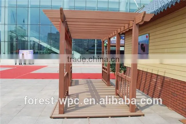 plastic wood pergola best quality rot-resistant gardening decorative material