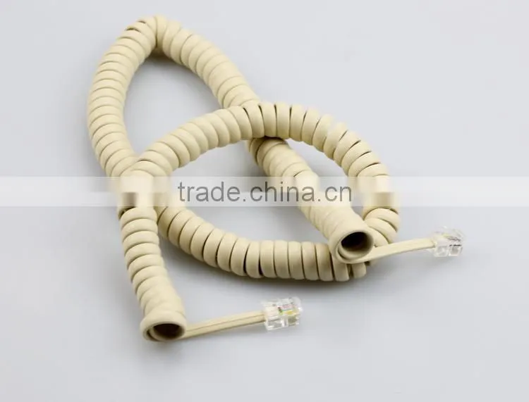 Modular 6P2C round extension telephone spiral cable